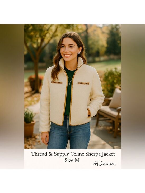 Thread & Supply Jackets & Blazers - Thread & Supply Celine Sherpa Jacket – Off-White – Size M (NWOT)
